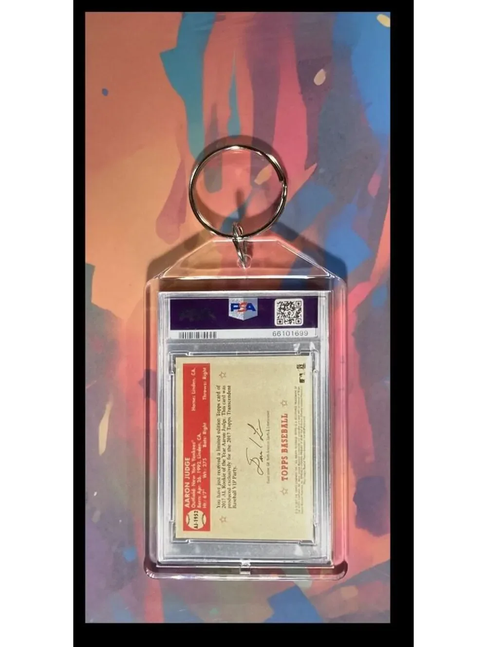 3050 Aaron Judge 2018 Topps Transcendent VIP Party Custom Keychain